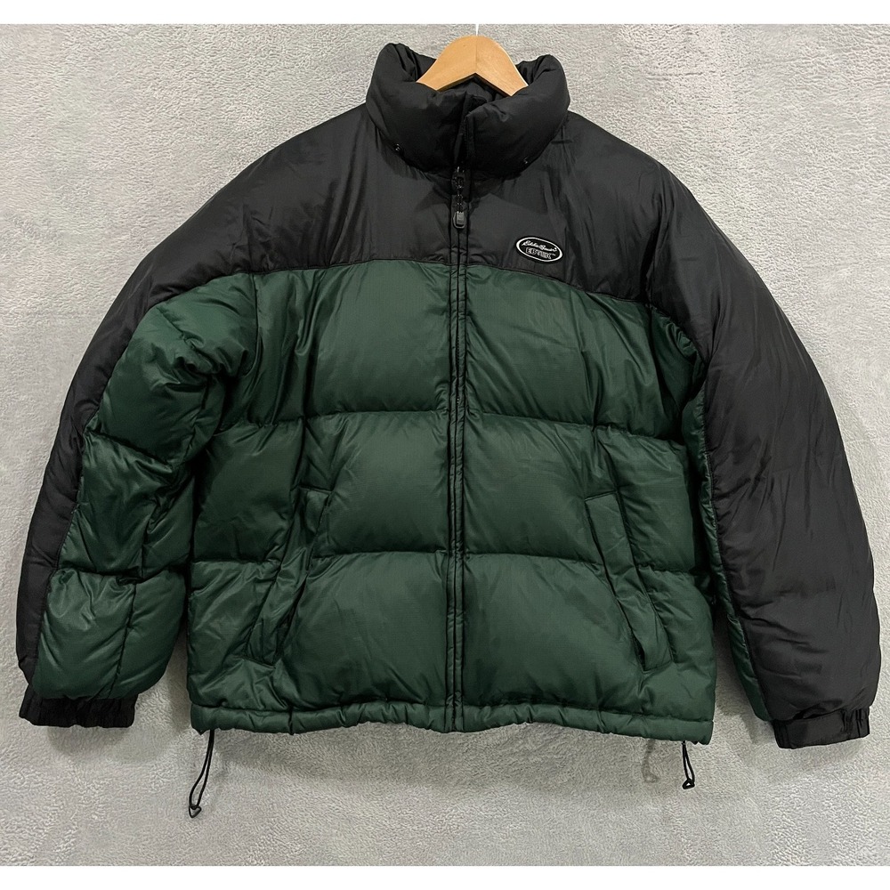 Vintage‎ Eddie Bauer Jacket Mens M Ebtek Green Black Goose Down Gorpcore